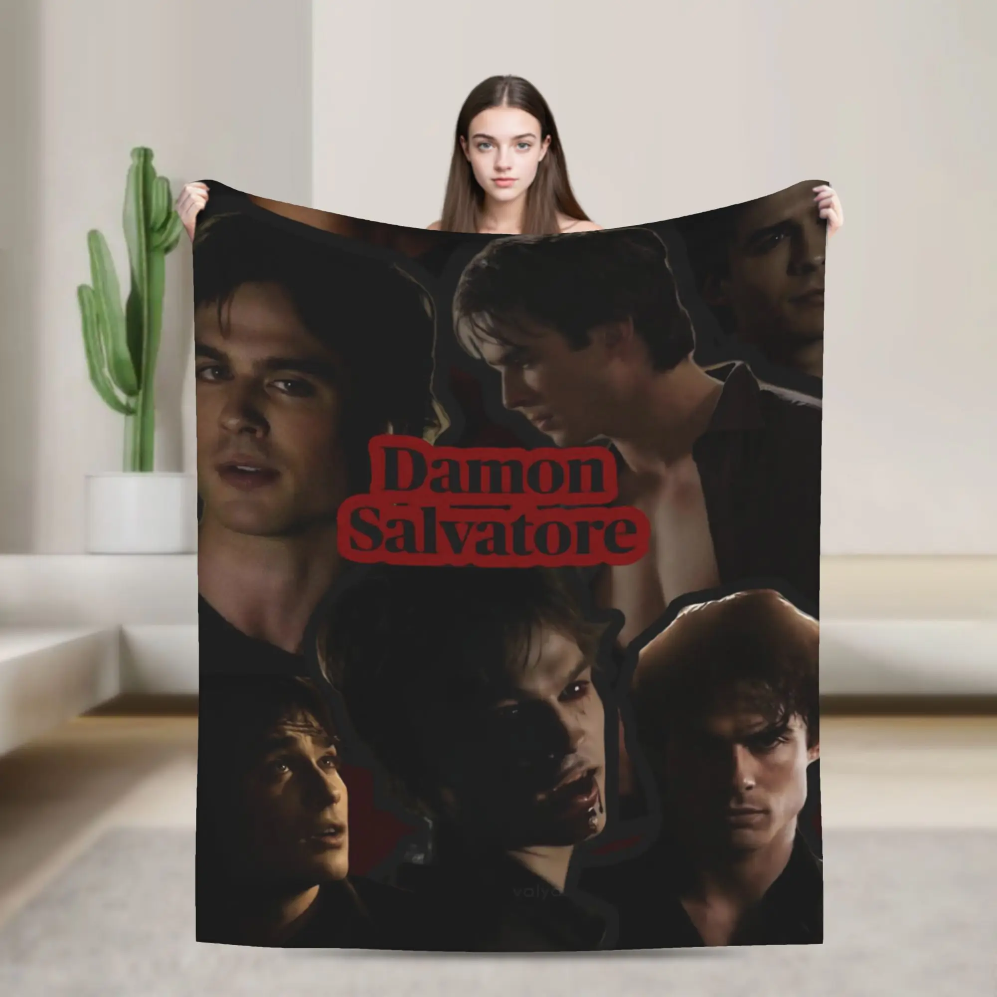

The Vampire Diaries Damon Salvatore TV Series Blanket Fleece Ultra-Soft Throw Blankets for Bed Outdoor Plush Thin Quilt
