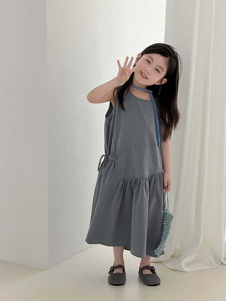 

Girls2026Spring and summer baby slim-fit tank dress, new casual stylish versatile dress