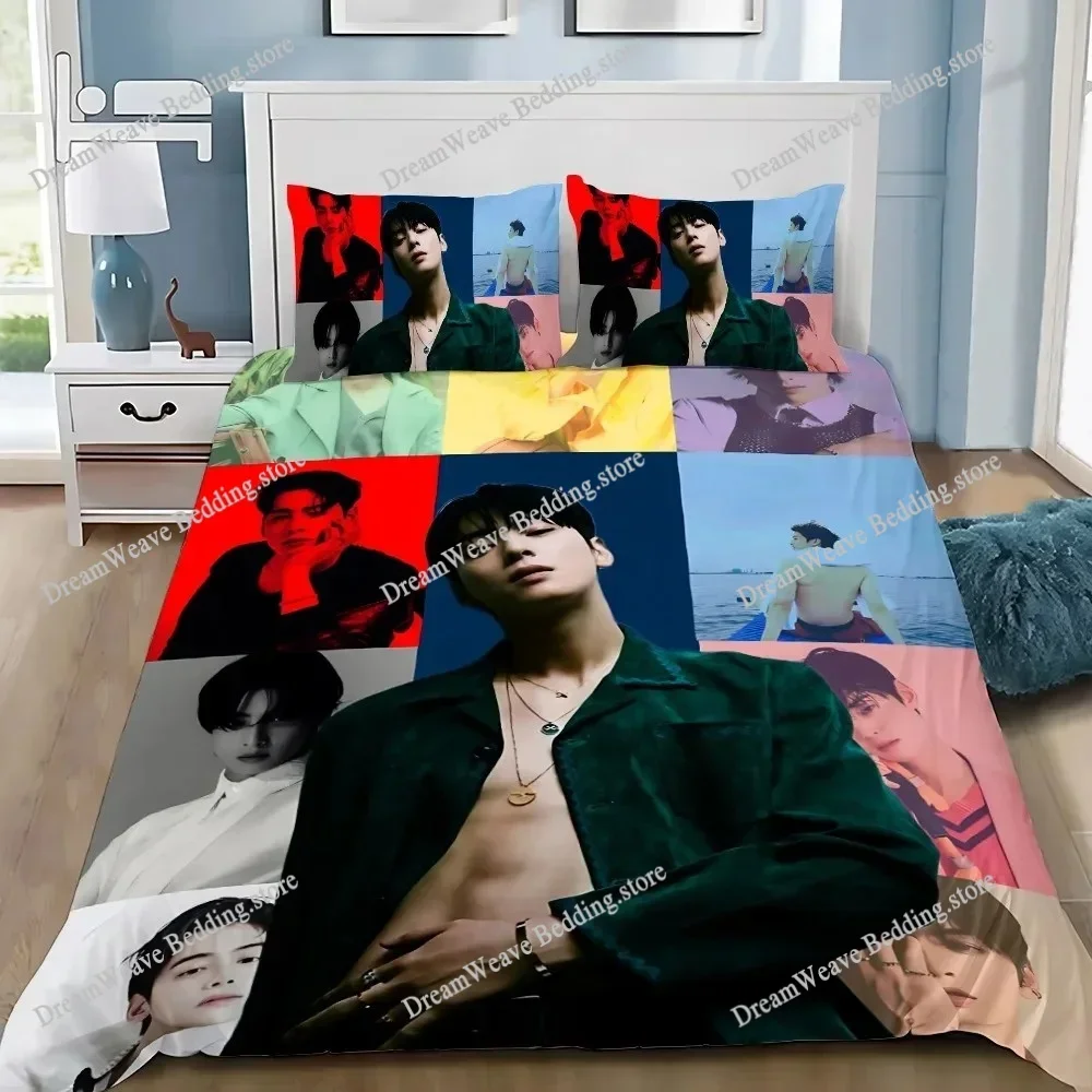 

Exquisite 3D ASTRO EunWoo Wallpaper Korean Band Group Digital Printing Bedding Set Duvet Cover Comforter Bed Adult Girls Gift