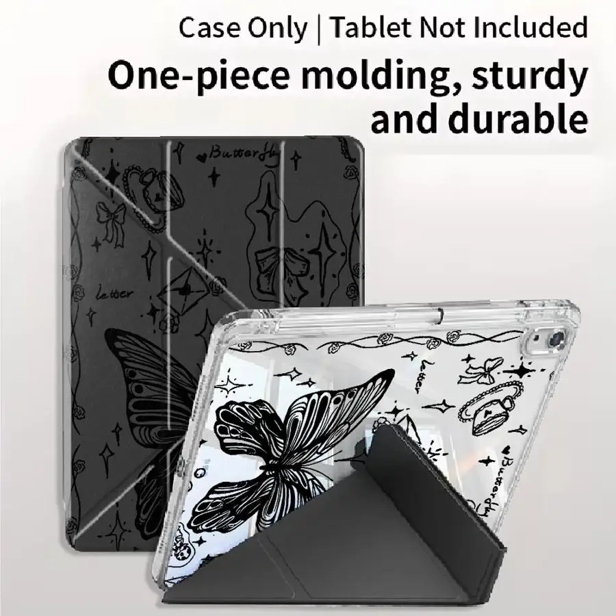 Butterfly Art Painting Y-Fold Holder Cover Tablet Case For iPad Pro 11th 10th 9th 8th 7th 12.9inch Pro 2025 Mini 6 7 Air 4 5 M3