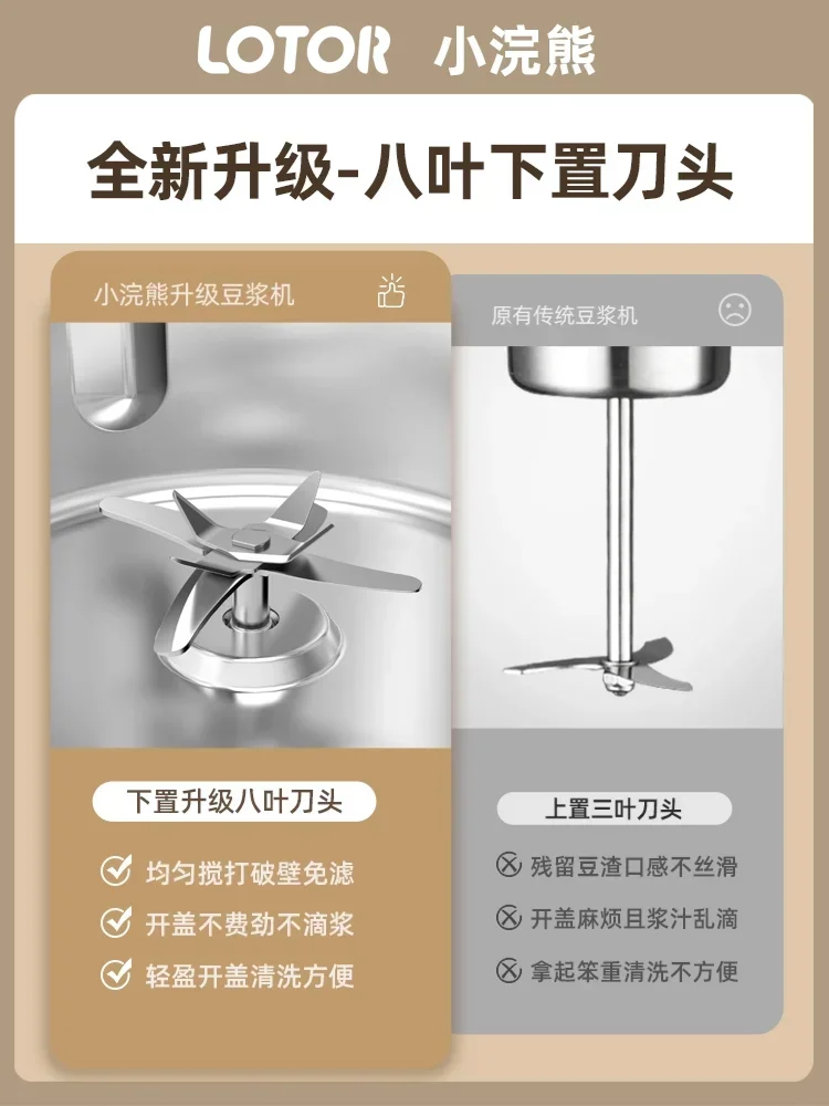 Wall-broken Soybean Milk Cooking and Juice Squeezing All-in-one Machine Without Boiling and Filtering Soy Milk Maker 220V