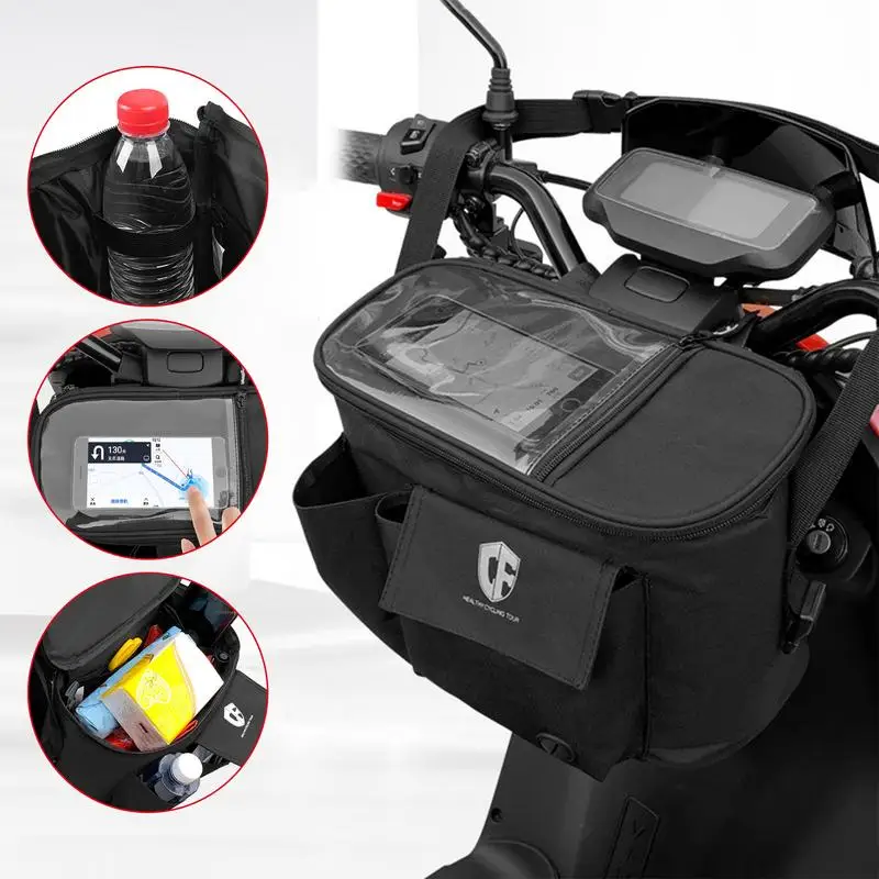 

Motorcycle Bag Waterproof Motorcycle Front Storage Bag Breathable Large Capacity Motorcycle Saddle Side Bag Handlebar Bag