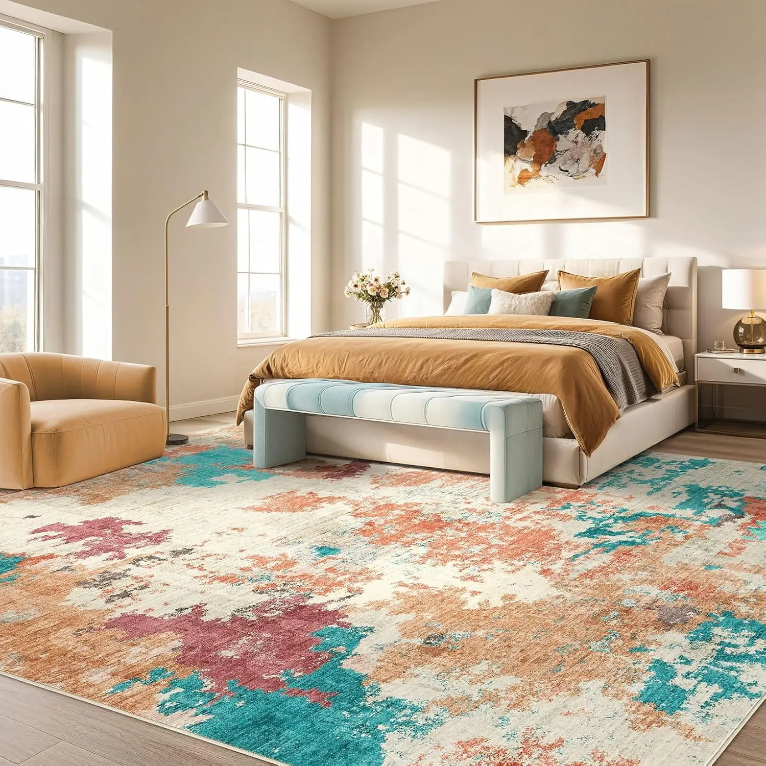 

VIKAMA French Living Room Carpet, Light Luxury Villa, Large Residence Floor Mat, Bedroom Sofa, Bedside Blanket, Home Decoration