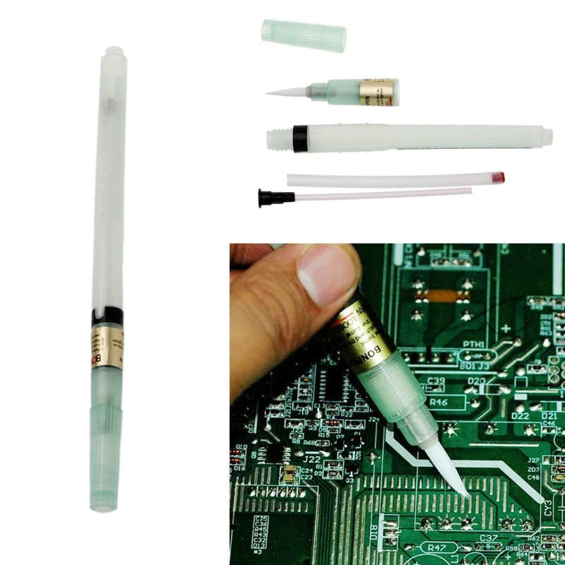 1PC Practical BON-102 Flux Paste Solder Paste Brush Tip Pen Cleaning-free Welding Soldering Pen PCB Soldering Solder Tool Rosin