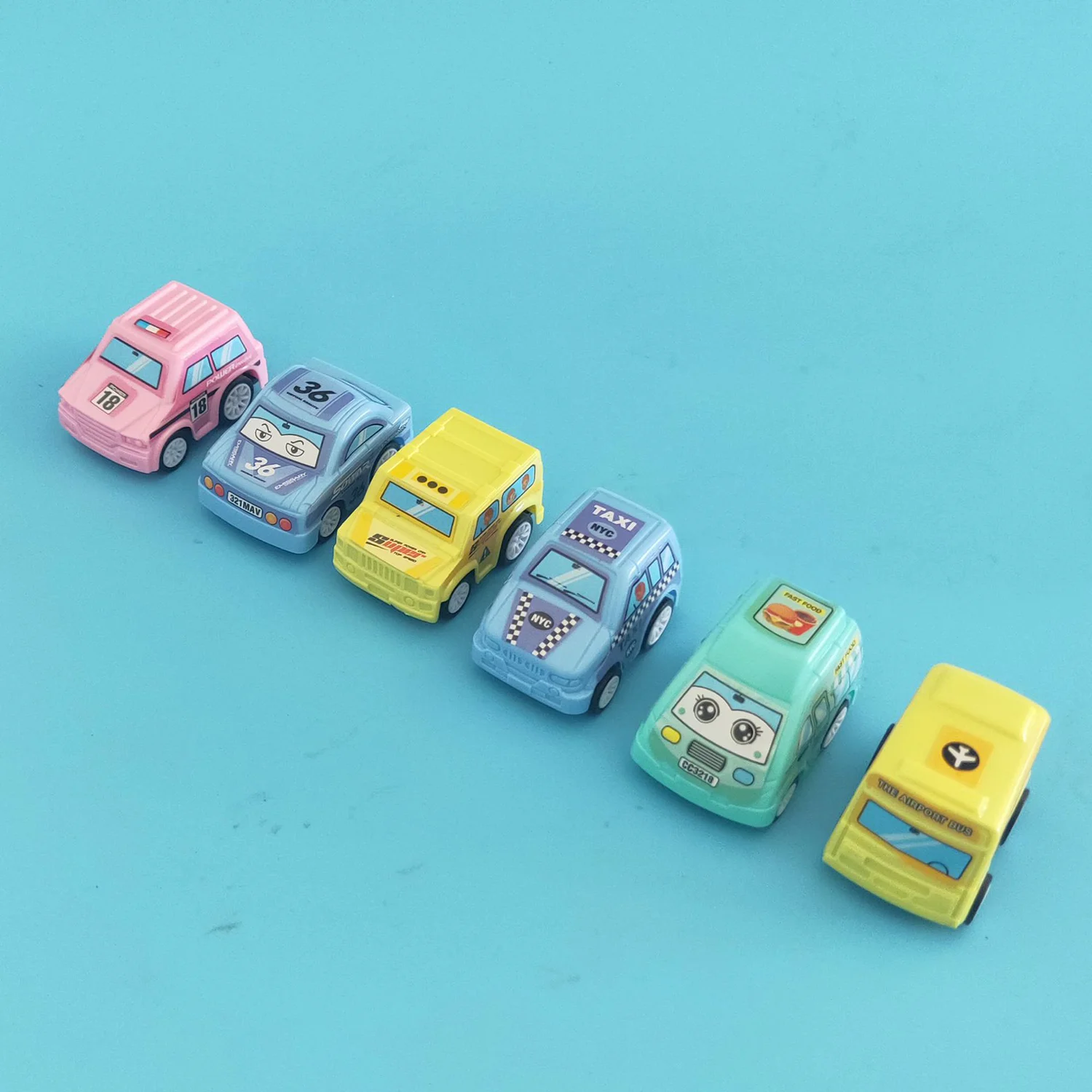 Firefighting Power Truck Set Children\'s Puzzle Toy Mini Cartoon Sliding Car 6pcs/1set Parent Child Interaction