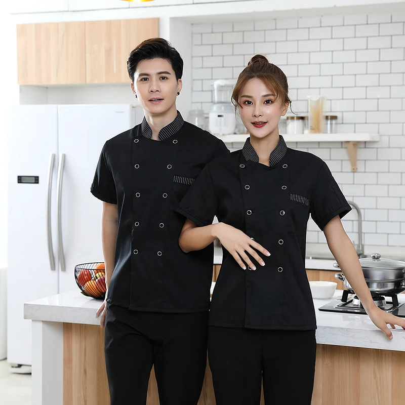 Men's Chef's Jacket  Food Service Chef Uniform Waiter Workwear  Baker Work Uniform Waiter Restaurant Hotel Clothes