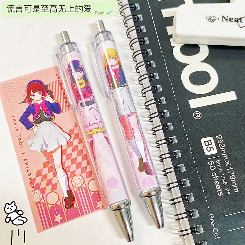 Anime Oshi no Ko 0.5mm gel pen Black ink Ballpoint Pen School Supplies MHoshino Ai Cho Hoshino Aquamarine Kurokawa Akane