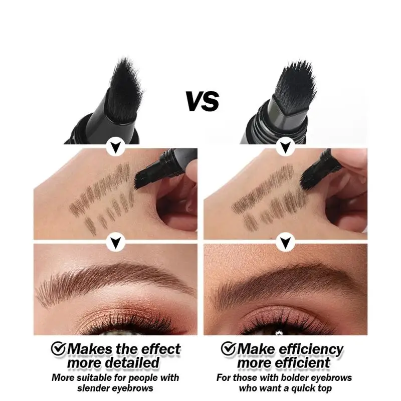 Lápiz de cejas salvaje, cepillo cuadrado en ángulo, terciopelo, crema para teñir cejas 3D, línea del cabello, antimanchas, resistente al agua, multifunción, tinte para cejas