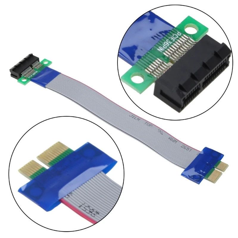 PCI-E Extension Cable 1X Pcie Pci for Express Graphics Card Cable Riser Adapter Flexible Ribbon Cable 19cm