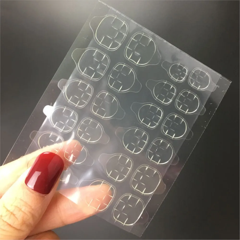 240 Pz 10 Lenzuola Doppio Lato Colla Gelatina Per Unghie Presse sulle Unghie Adesivi Impermeabile Punte Per Unghie Finte Gelatina Adesivo Unghie Linguette Colla