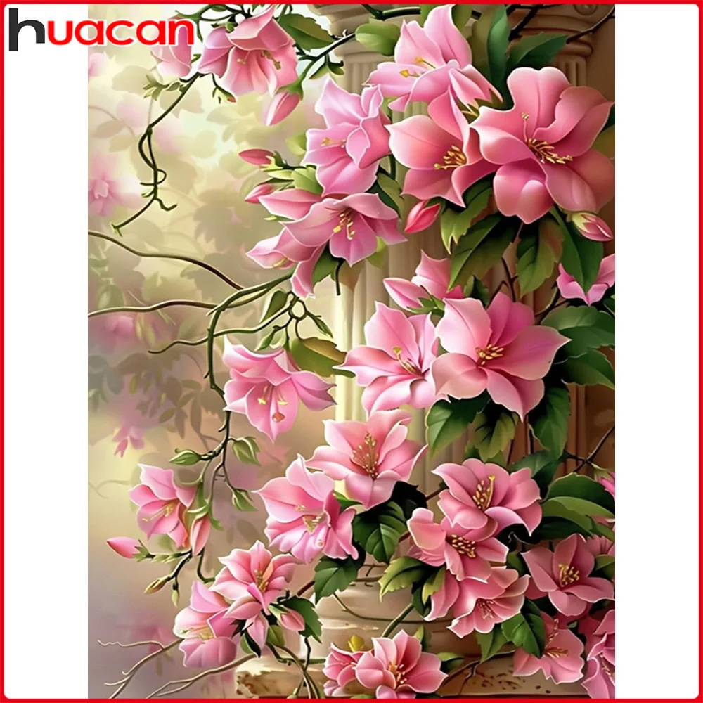 

Huacan DIY Алмазная картина Азалия Алмазная вышивка Цветок Полный комплект Картина из стразов