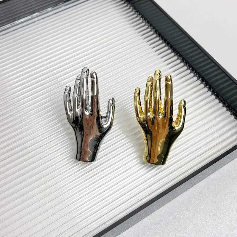 Modern Jewelry Personality Temperament Metal Hand Shape Rings For Women Female Gifts Hiphop Accessories 2024 Trend New