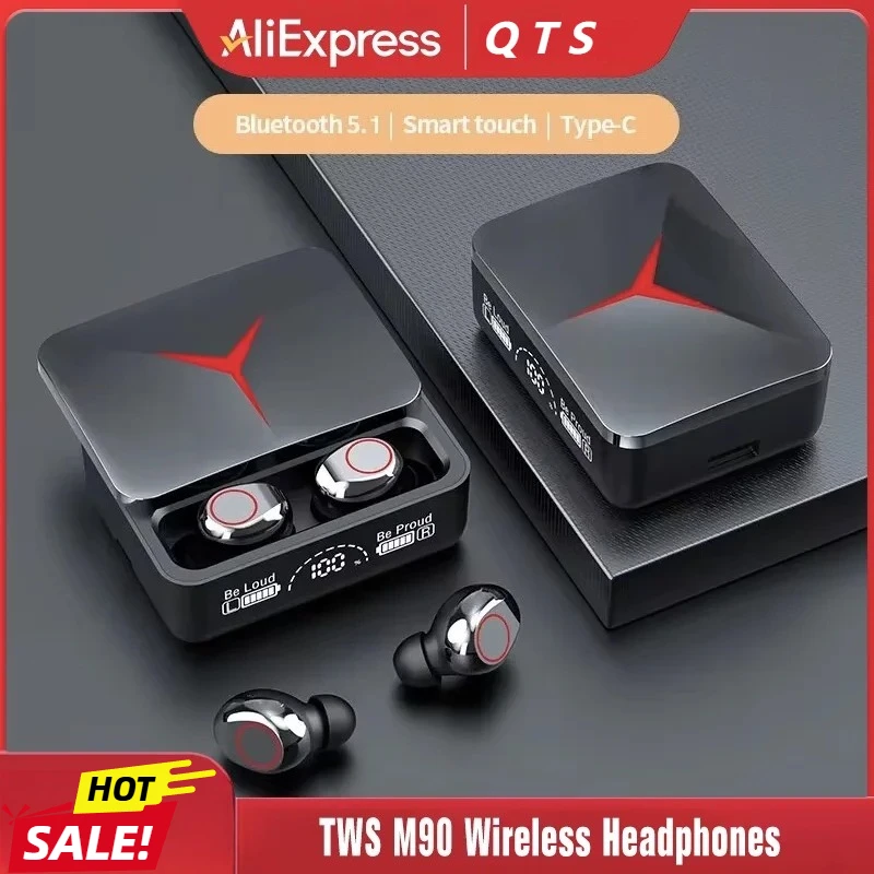 

TWS M90 Wireless Headphones Gaming Earphone Bluetooth 5.3 Sport Earbuds with Mic Wireless Headset For iPhone 16 15 14 13 Xiaomi