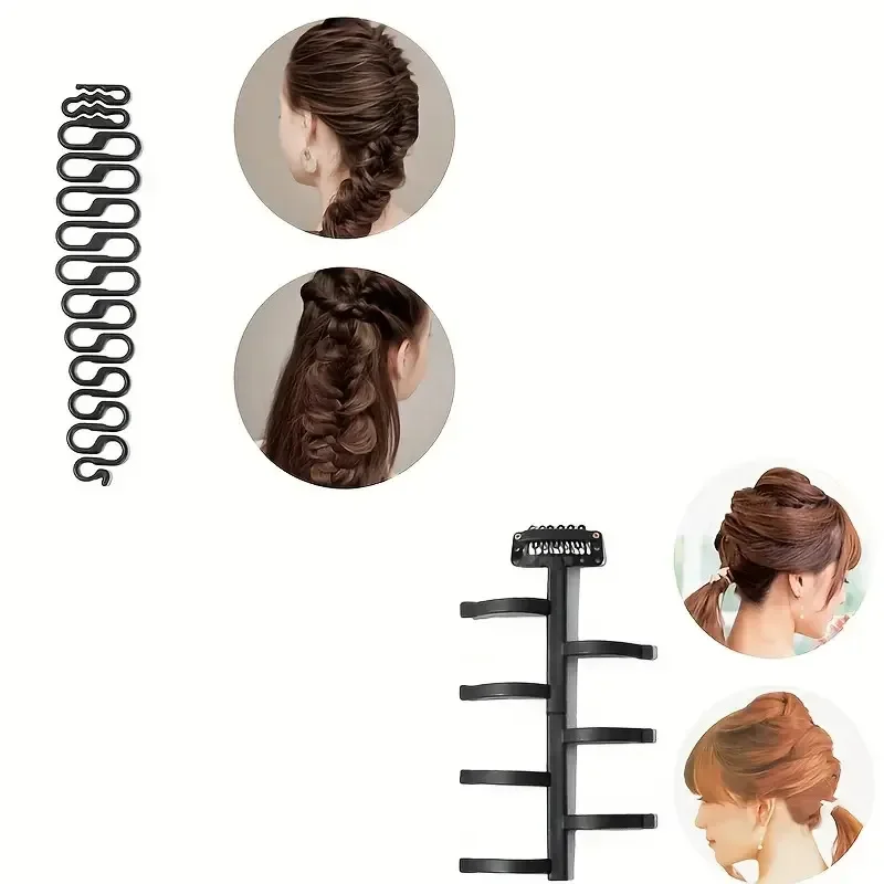 Juego de Herramientas para trenzar el cabello, Set de 6 piezas para crear trenzas de ciempiés, cascada y espina de pescado sin esfuerzo, estilo DIY