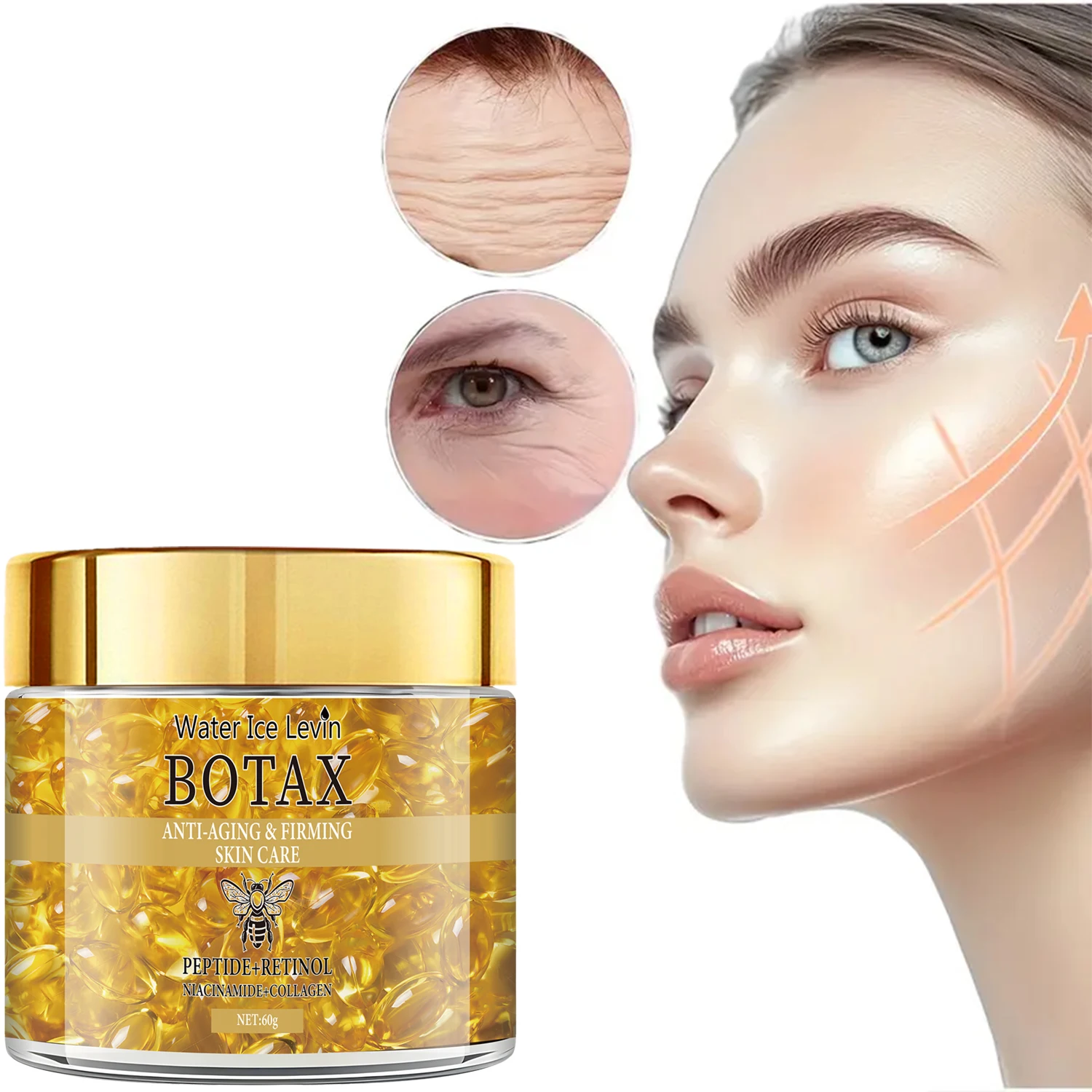 

Содержит глубоко увлажняющий и укрепляющий крем с ретинолом, коллагеном, витамином С и гиалуроновой кислотой, разглаживающий и лифрует кожу, выглядит молодежный и нежный ежедневный крем с ретинолом.