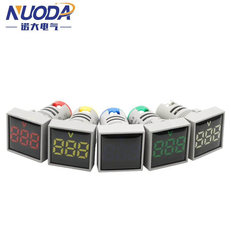 NUODA Large Voltmeter Indicator  Digital Display  Square Voltmeter 22mm 