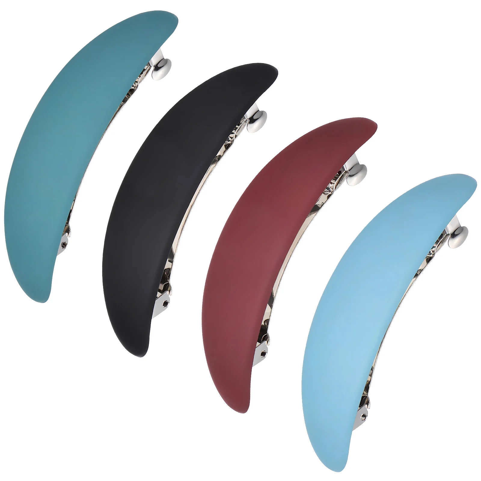 

4 Pcs Clip Curved Clips Women Girls Hair Hair Barrettes For Girls Care Metal French Barrettes Blank Clips