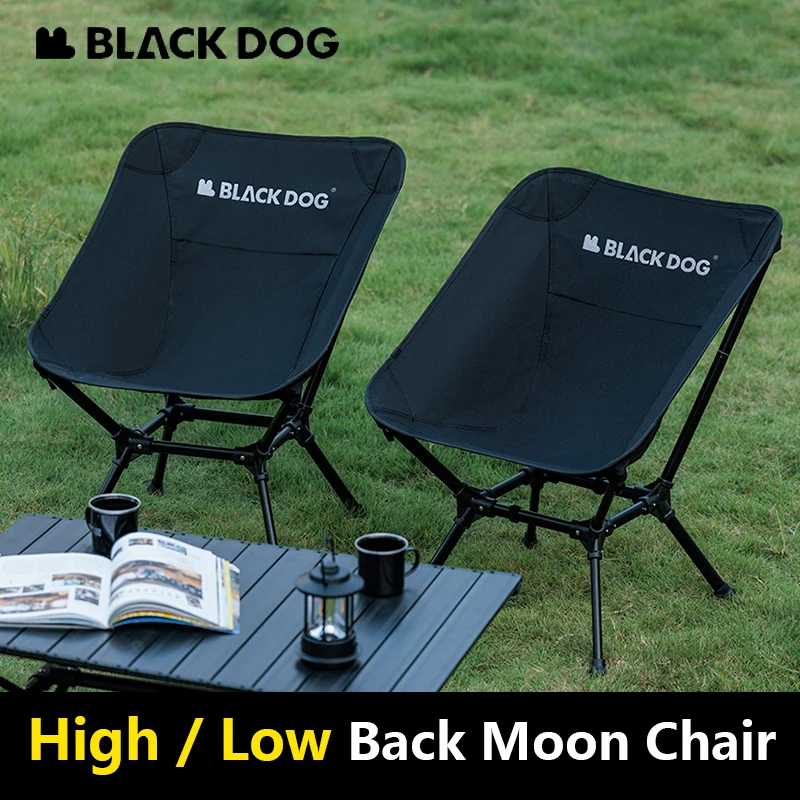 Naturehike BLACKDOG Fishing Chair Adjustment High Low Back Detachable 60cm Wide Seat 900D Aluminum Camping Outdoor Moon Chair