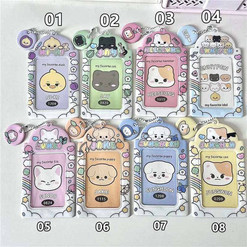 MINKYS Kawaii ins  Cute 3 inch Kpop Photocard Holder Photo Card Holder Bag Pendant School Stationery