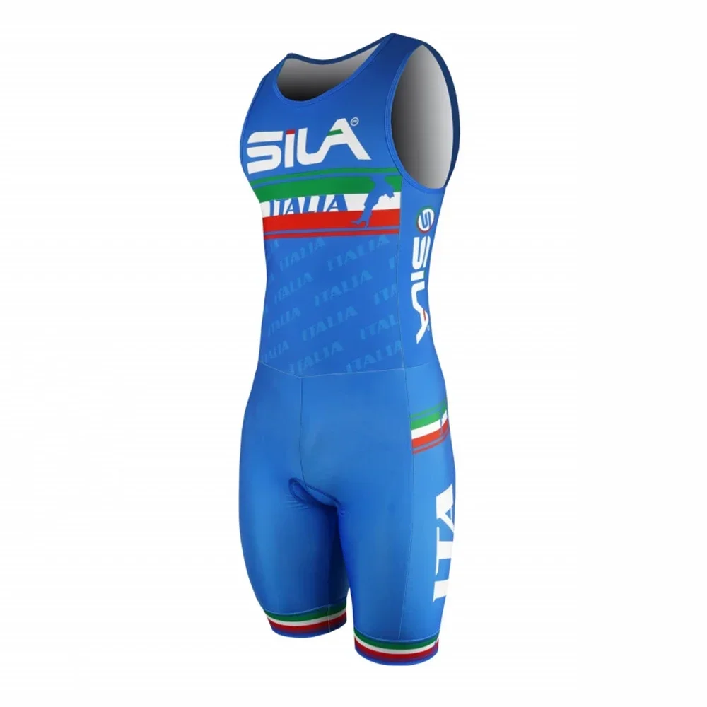 Sila 2020 Men Sleeveless Skinsuit Triathlon Jersey Cycling Clothing Bike Road Mtb Jersey Running Ropa Jumpsuit Maillot ciclismo