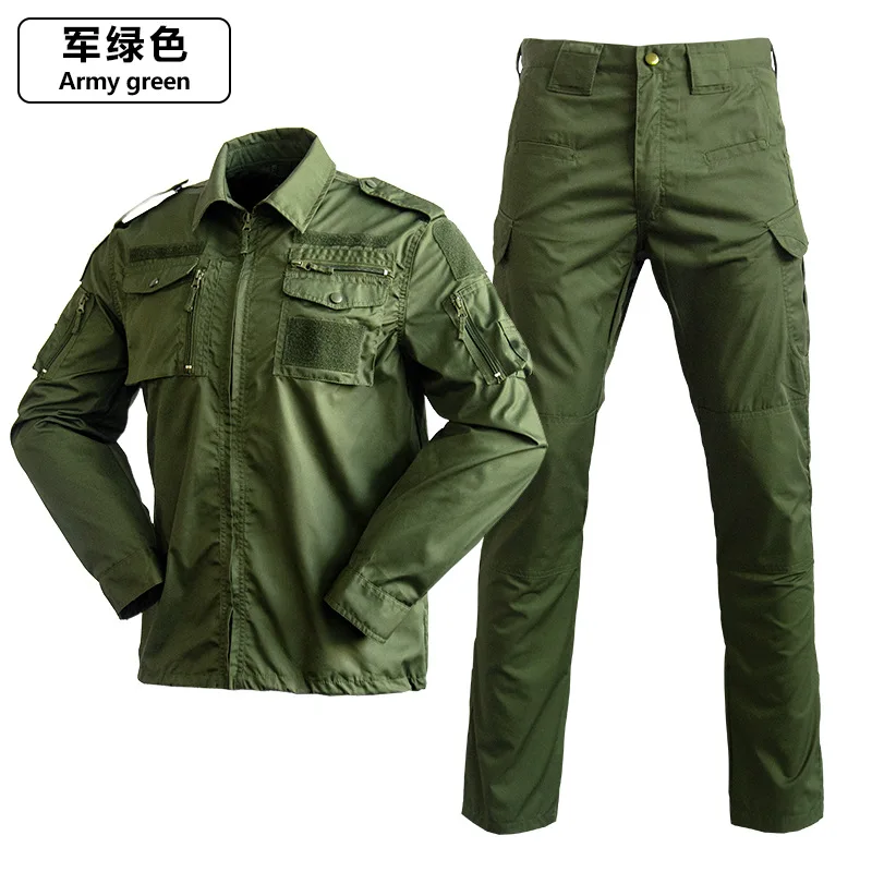 Roupas masculinas de trabalho ao ar livre, resistente ao desgaste, antiincrustante, camuflagem, vestuário de proteção do trabalho, conjunto novo, primavera e outono