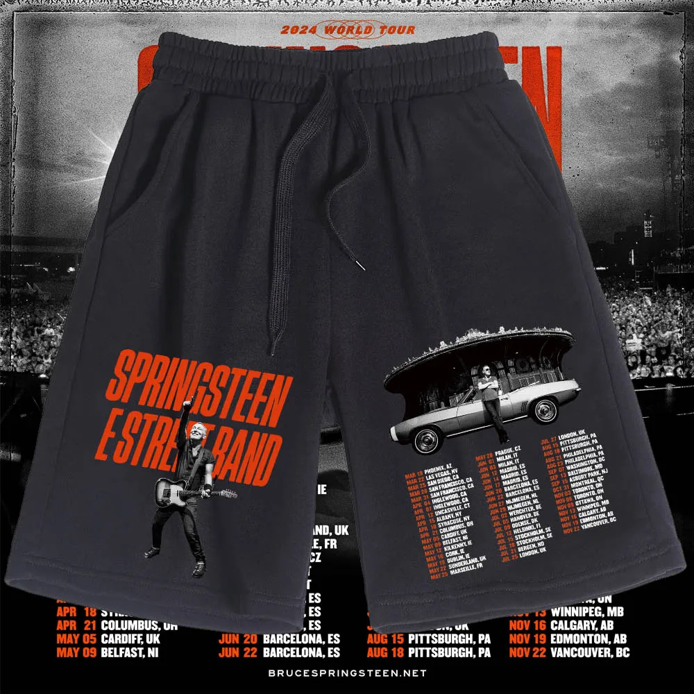 Bruce Springsteen and E Street 2024 Tour Short Pants Cotton Trousers Man Woman Beach Pants