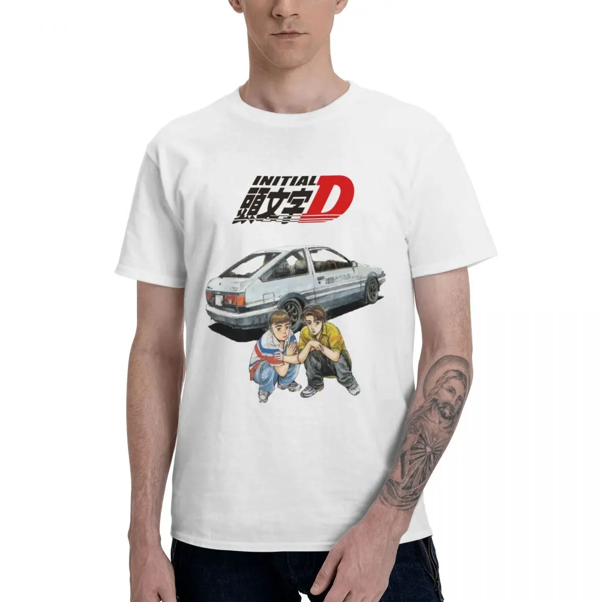 Fashion Initial D Takumi And Itsuki T Shirts 100% Cotton Crewneck Men T-Shirts Short Sleeve PlUnisex Tee Clothes