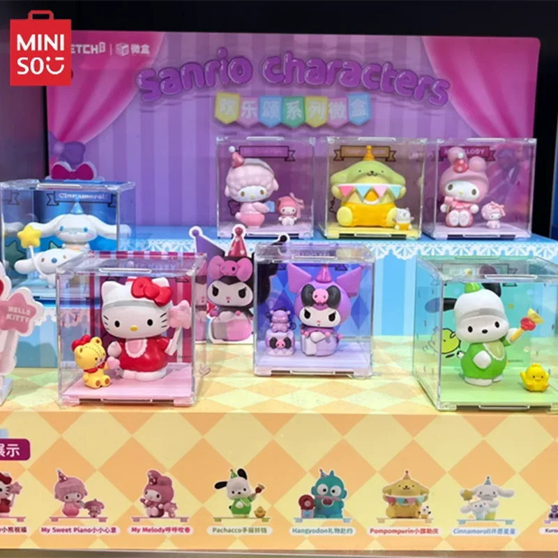 

MINISO Sanrio Character Ode To Joy Series Blind Box Kawaii Micro Box Hello Kitty Decorative Model Children's Toy Birthday Gift