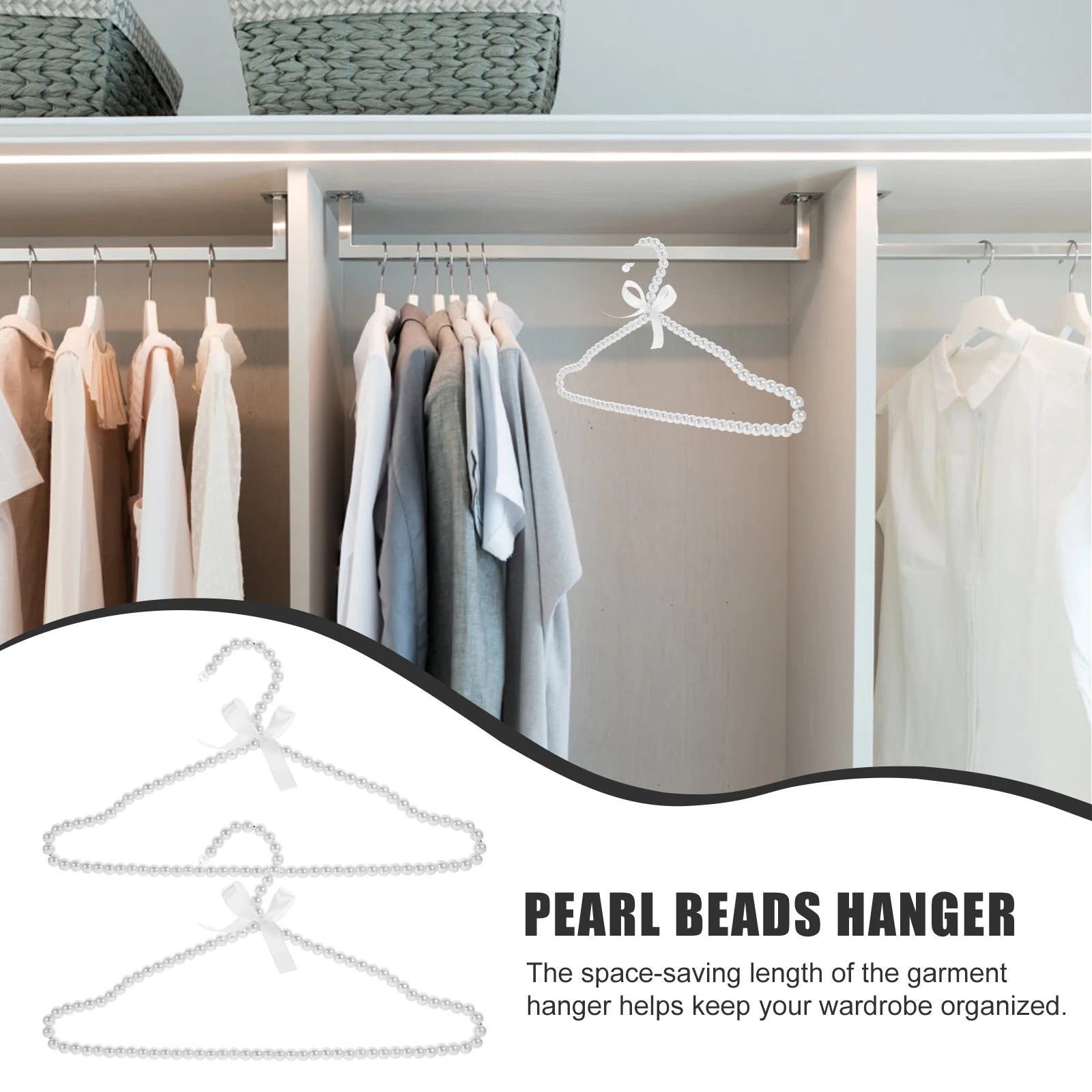 

Pearl Bowknot Hanger Plastic Non Slip Wedding Dress Hanger For Girls Clothes Pet Clothing Space Saving Reliable Material
