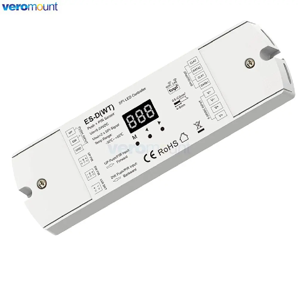 DC5V-24V Dual PIR Sensor Dual Push Button SPI Treppenlicht Controller ES-D ES-DP RF WiFi Version für Pixel RGB/Weiß LED Streifen