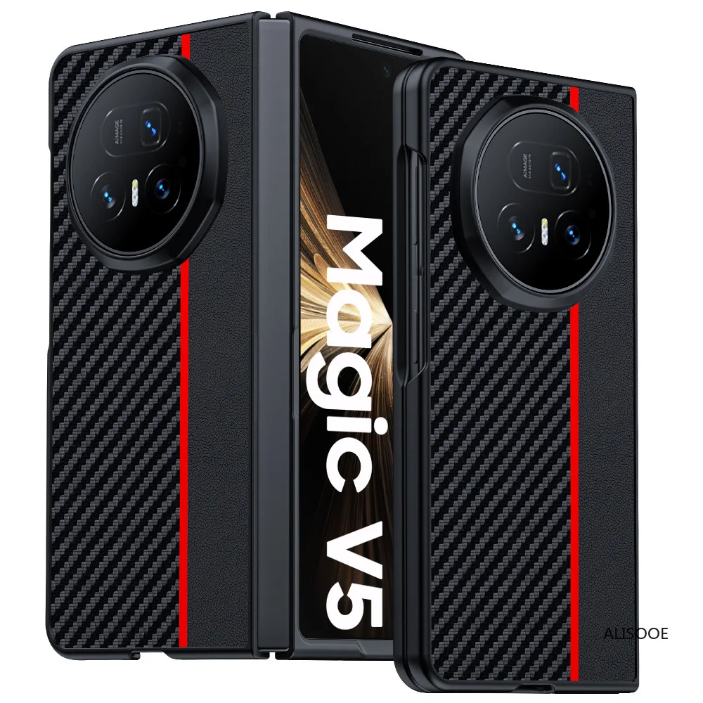 Leder Capa für Honor Magic V5 Fall Luxus PU-Leder Schutz Telefon Zurück Abdeckung für Honor Magic V5 Funda