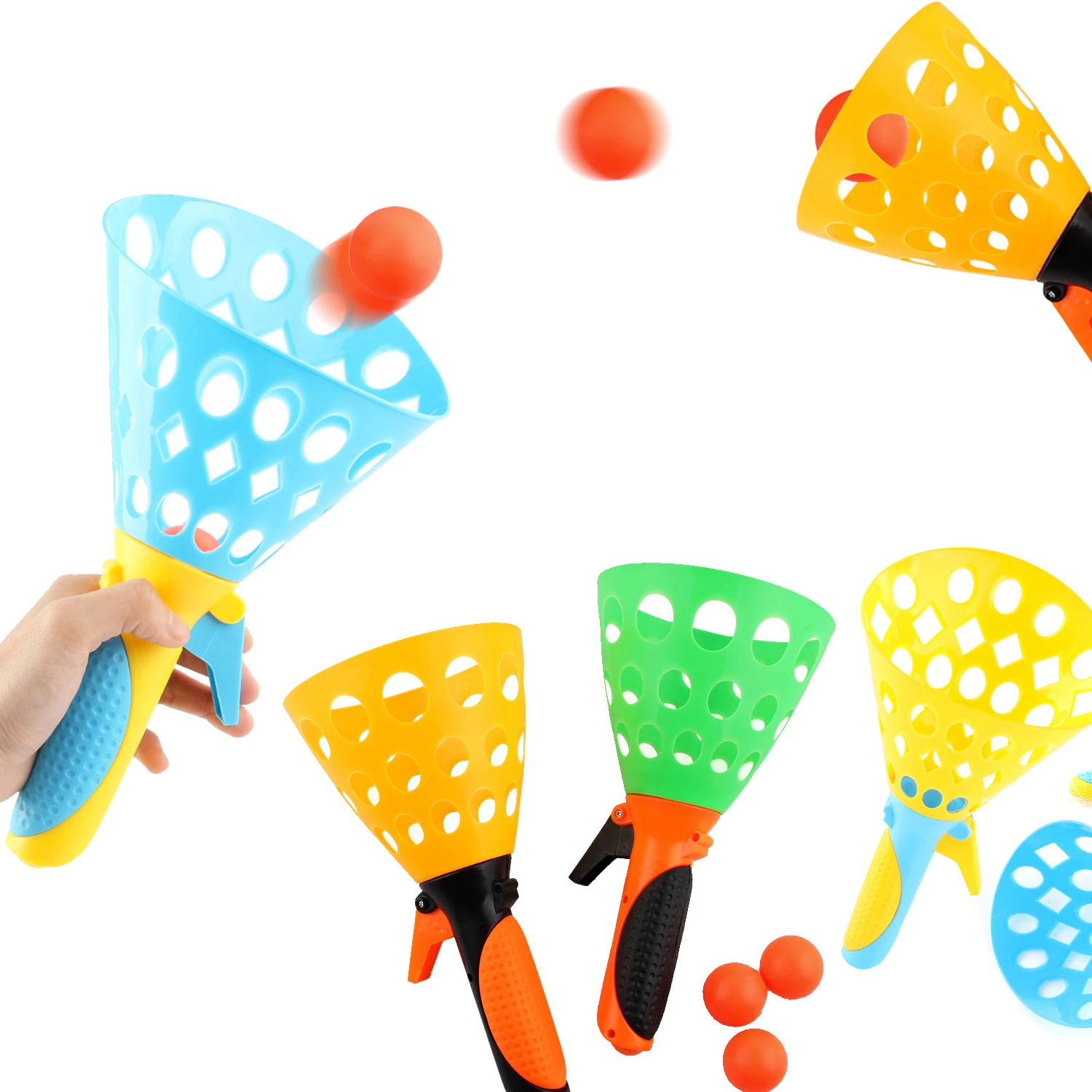 Pop-Pass-Catch Ball Game for Children Catching Ball Launcher Sports Toy Outdoor Indoor Party Parent-child Funny Kid Adult Toy