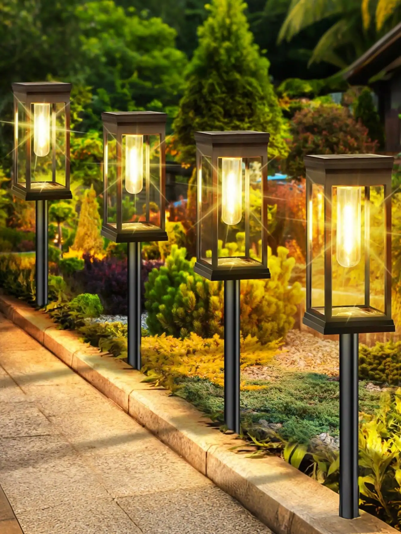 Solar-Powered Retro Iron Lantern Hanging Metal Mesh LED Lamp for Outdoor Garden Yard Decor