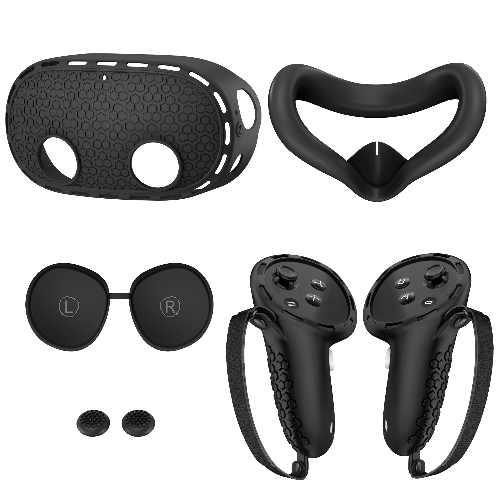 Silicone Protective Cover Shell Case For Oculus Quest 3S Headset Head Face Cover Eye Pad Handle Grip Button Cap VR Accessories