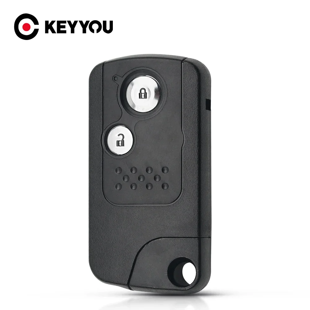 

KEYYOU For Honda CRV Accord Civic Odyssey Intelligent Smart Car Key Shell Case 2 Buttons Remote Key Fob