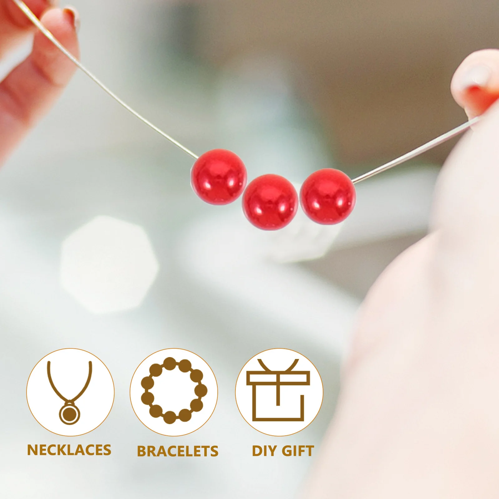 

1 Box Round Abs Artificial Pearl Beads Loose For Diy Jewelry Craft Accessories Multifunctional Handmade Materials Necklace