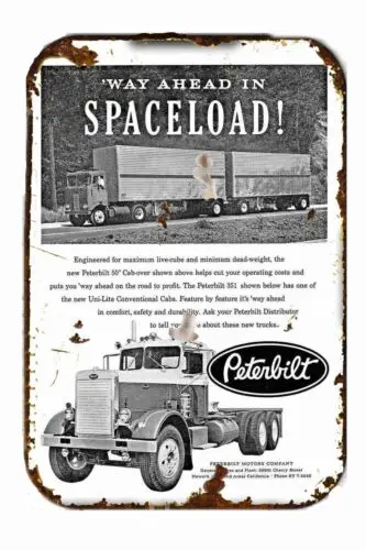 1962 Peterbilt Lkw Vintage-Werbung Vollmetall-Blechschild 8 x 12