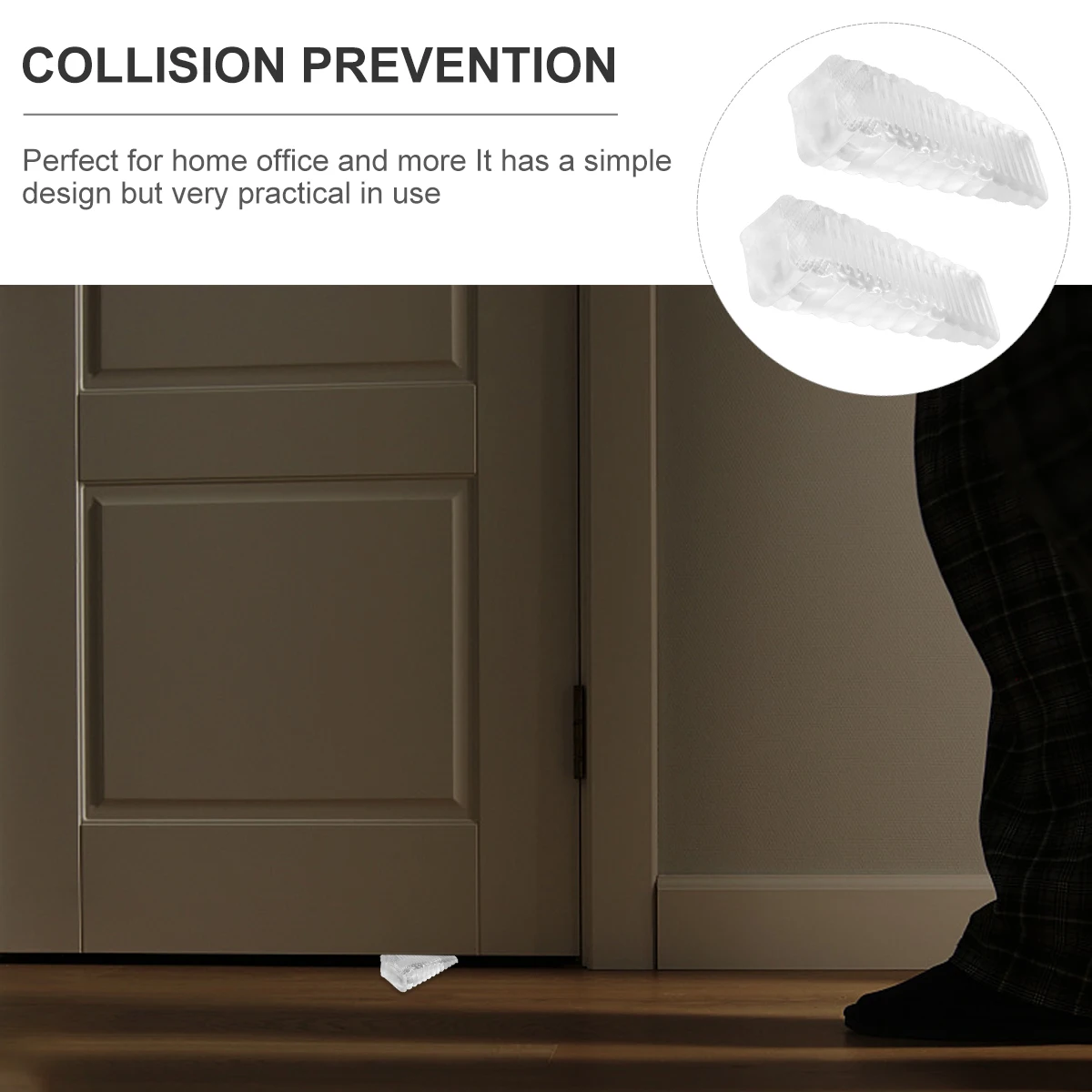 

8 Pcs Safety Door Stop Child Plug Wedge Non Slip Household PVC Home Door Blocker Anti Pinch Guard Transparent Small Size