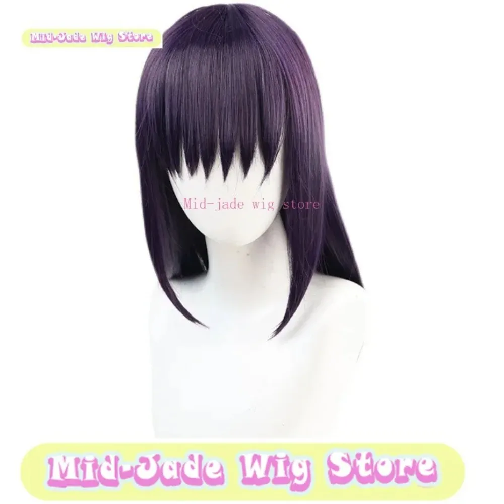 Kaisen Utahime Iori Cosplay Pruik Anime Cosplay Party Diep Paars Half Zip Medium Lang Haar Synthetisch Haar Halloween Pruik