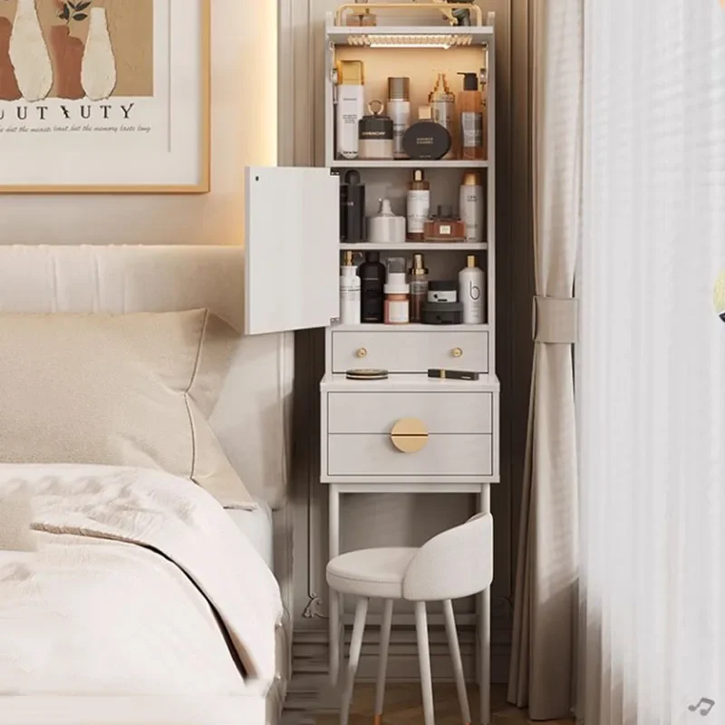 

Aesthetic Minimal Dressing Table Small Narrow Modern Side Dressing Table Mirror White Coiffeuse De Chambre Bedroom Furniture