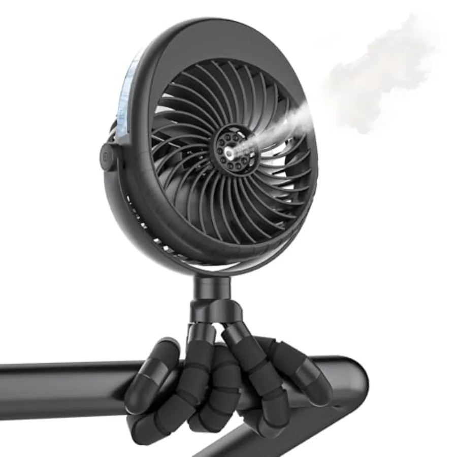 Upgraded Misting Baby Stroller Fan Rechargeable