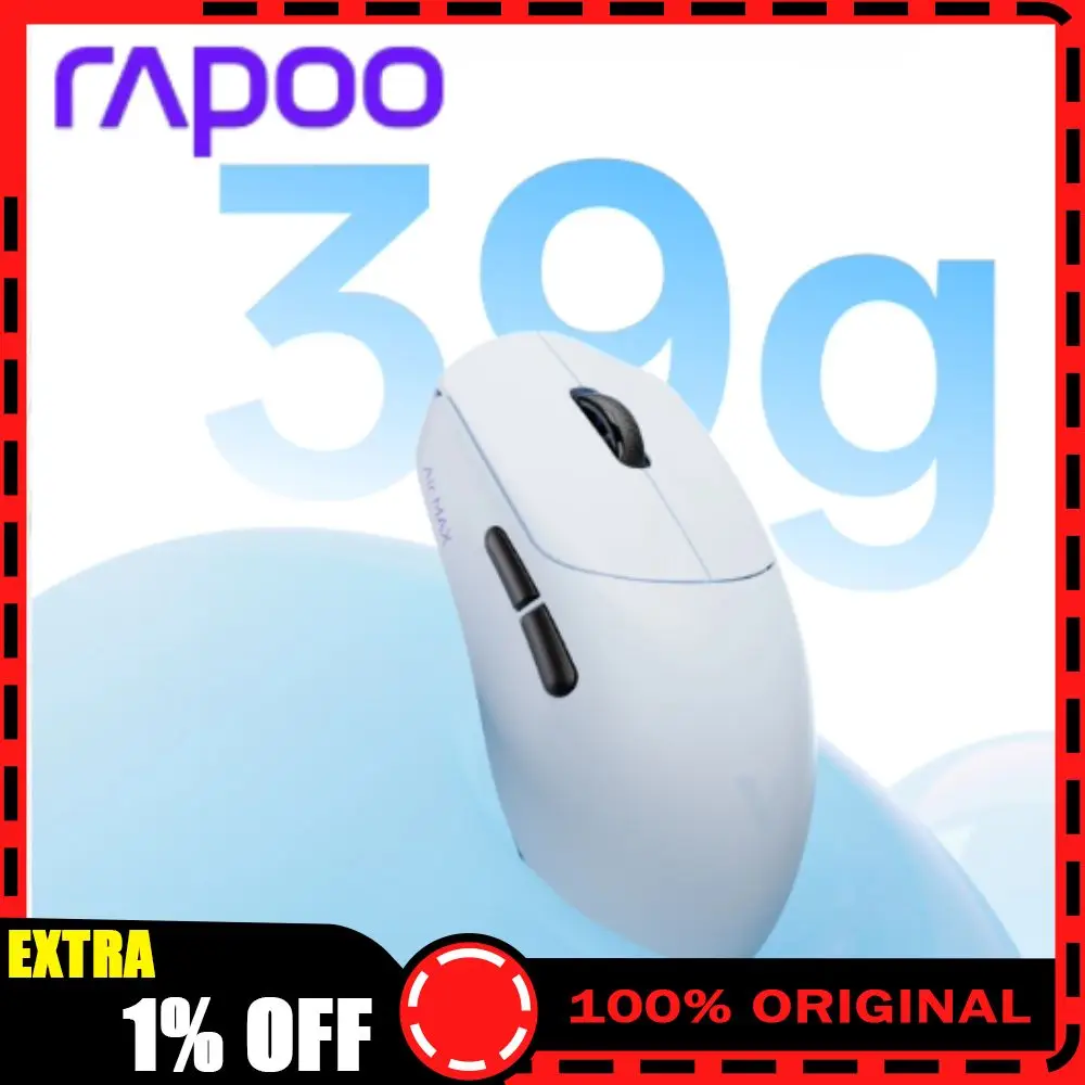 

Rapoo VT0Air MAX Wireless Mouse Dual Mode Double 8k Lightweight 3950 Ergonomics 39g Gamer Mouse Light Micro for Fps Pc Gifts