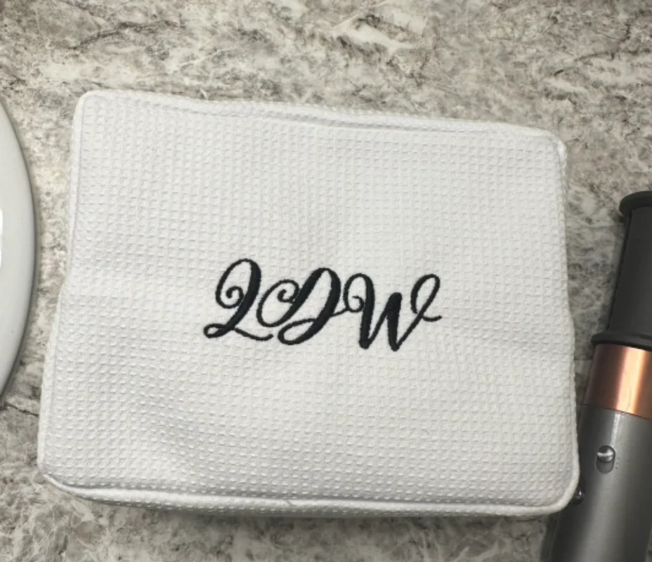 

Personalized Makeup Bag, Waffle Cosmetic Bag, Bridesmaid Gifts, Bridal Party Gifts, Bridal Shower Gift, Travel Toiletry Bags