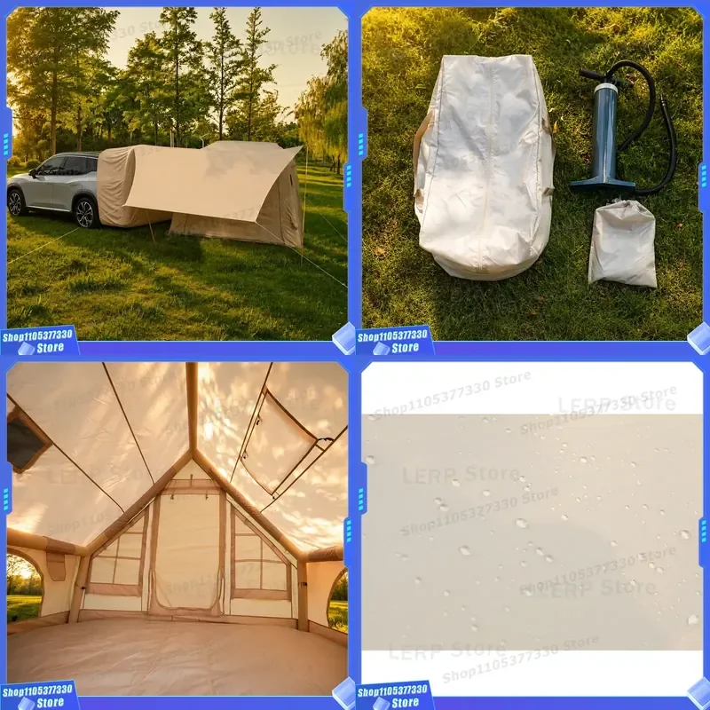 SUV Tailgate Inflatable Tent 380x230cm 210D Oxford Fabric Car Rear Camping House High Strength PVC Air Column Portable