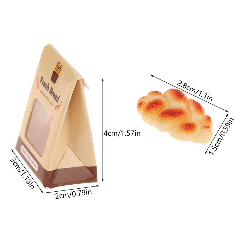 5Set 1:12 casa de muñecas simulación postre pan con caja de paquete muñeca cocina comida decoración juguete muñecas casa escena decoración Accesorios