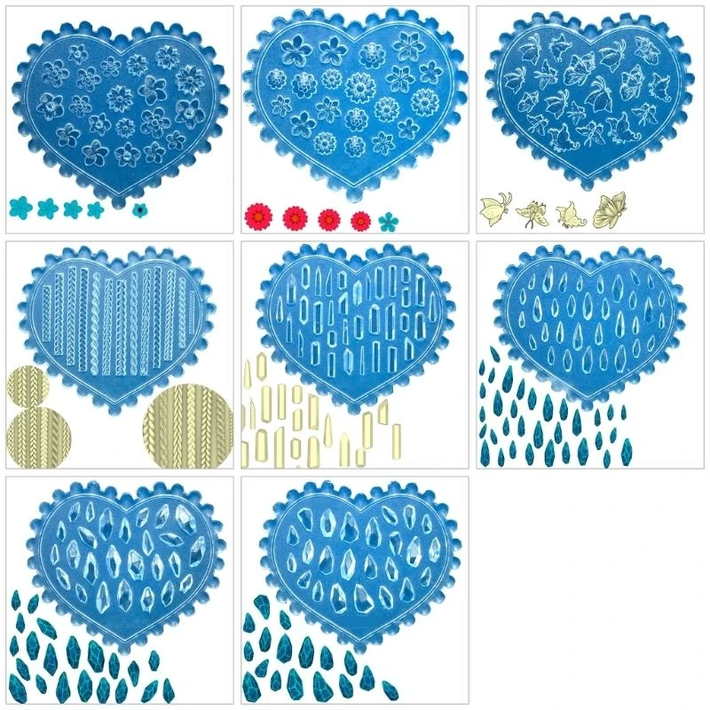 C1FC Silicone Art Mold Accessory Molds Flower Theme 3D Decorative Mold Silicone Texture for Various Types