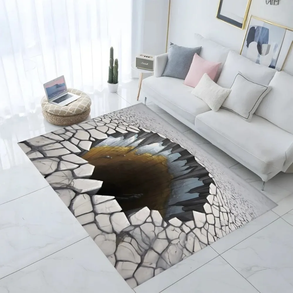 Vikamara Flannel 3D Visual Illusion Theme Soft Floor Mat - Suitable For Use As a Decorative Carpet In Restaurants And Living Roo