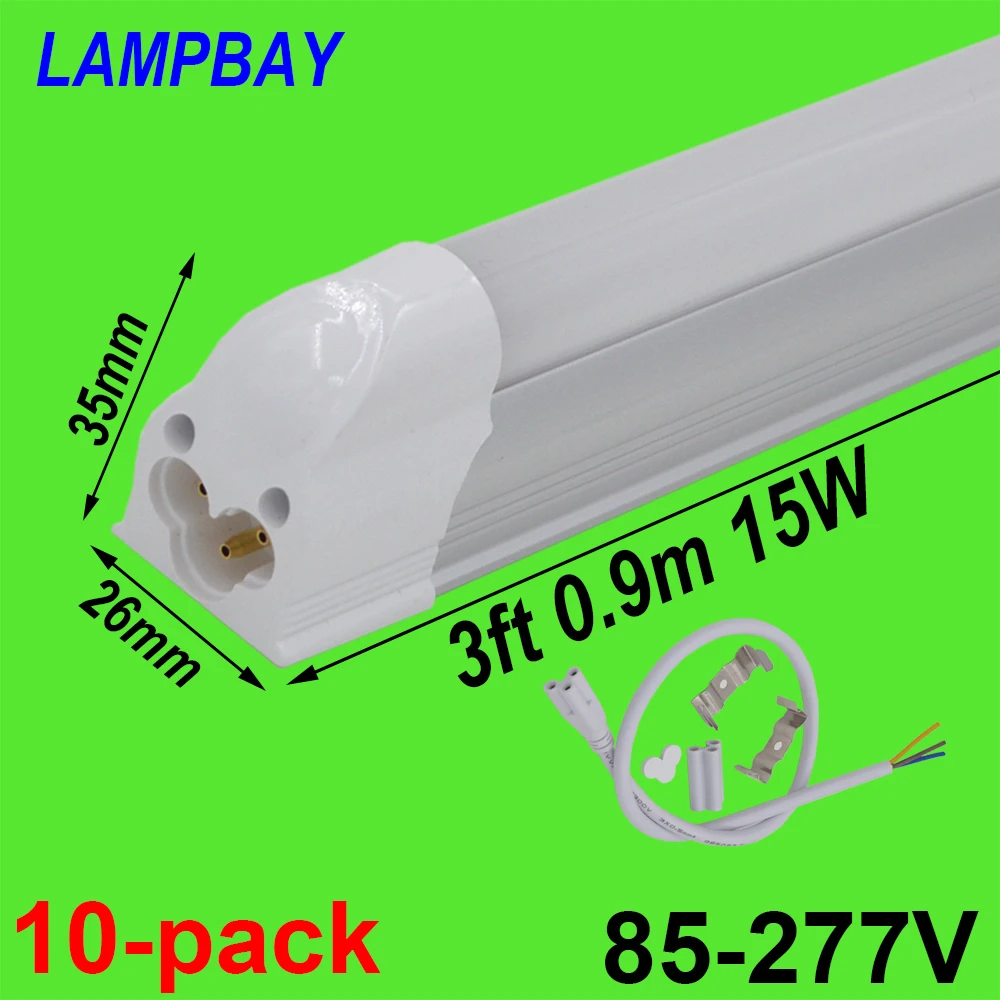 

T5 Integrated Bulb 3ft 0.9m 36" 15W 1700LM LED Tube Light Slim Bar Lamp Fixture Surface Mounted Linear Lighting with fittings