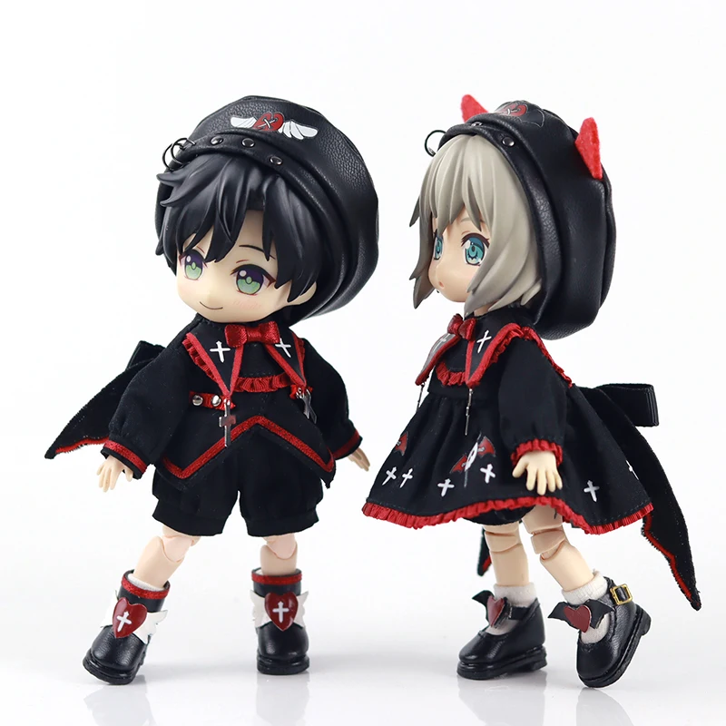Ob11 Doll Magic Halloween Costume Dark Little Devil Suit Cosplay Demon Angel Doll Clothes For P9, P10, Ymy, Penny, Obitsu11 Doll