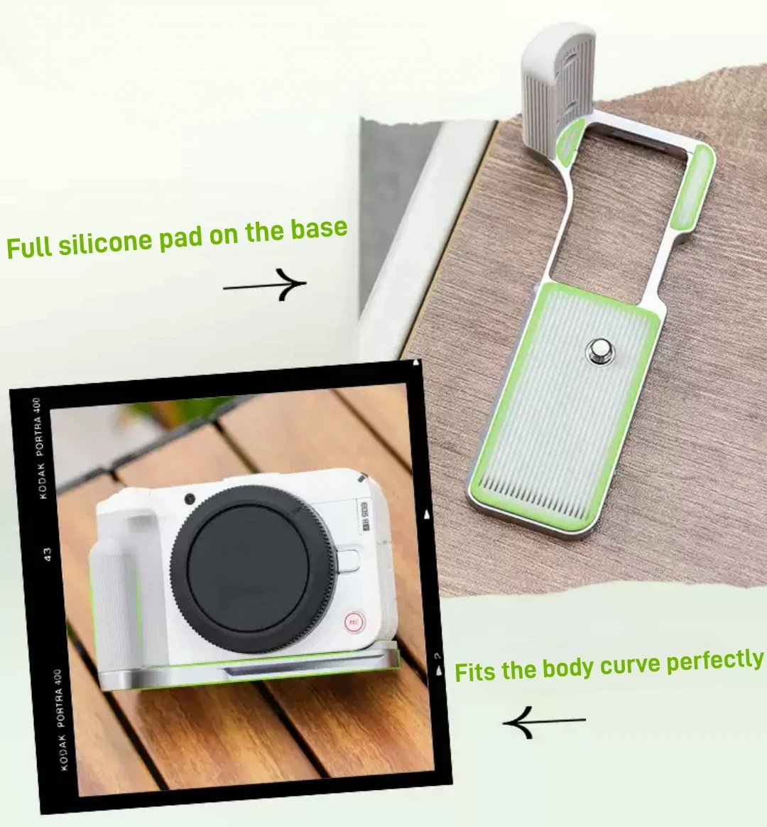 Aluminum L-Shape Grip Quick Release Plate for Canon R50V Camera Base Holder Extension Rabbit Cage Body Protector Vlog Accessory